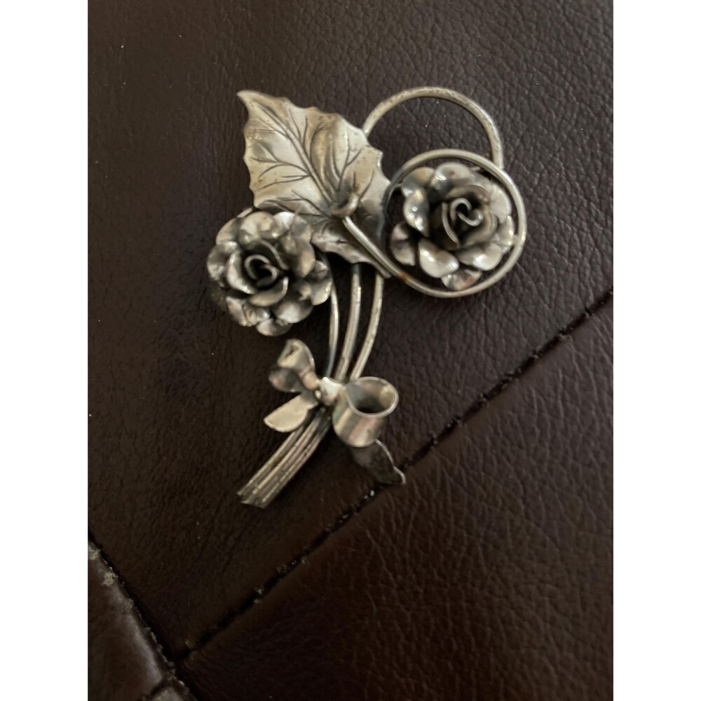 Vintage Sterling Silver bouquet Brooch by Jewelart mid century